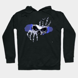 The skull peeks through the crack , colour. Hoodie